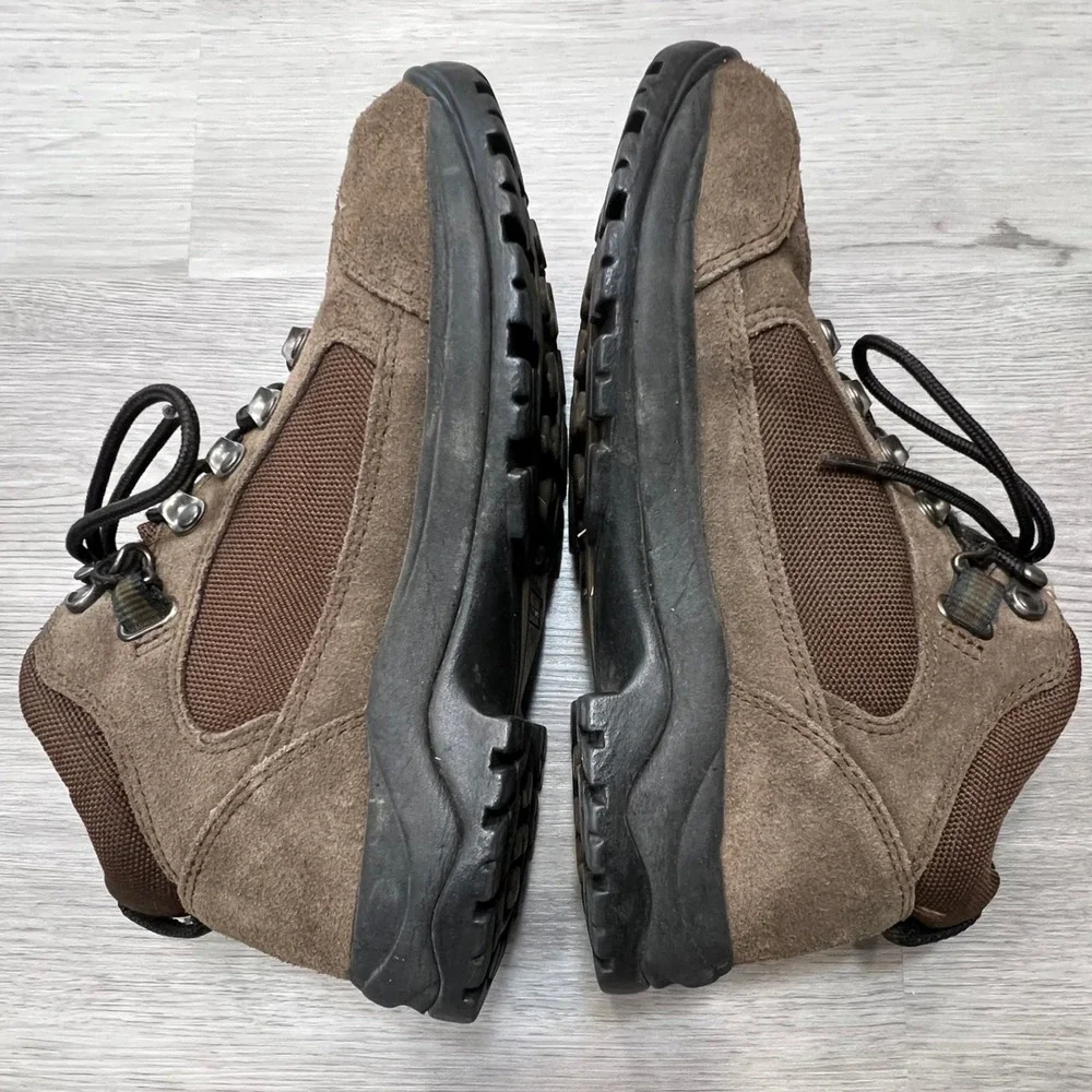 Lands' End Kids Brown Suede Leather‎ Hiking Trail Ankle Boots Size 6 1/2B Shoes